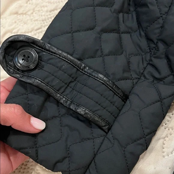 Lands' End Black Quilted Button-Up Jacket - Picture 4 of 8